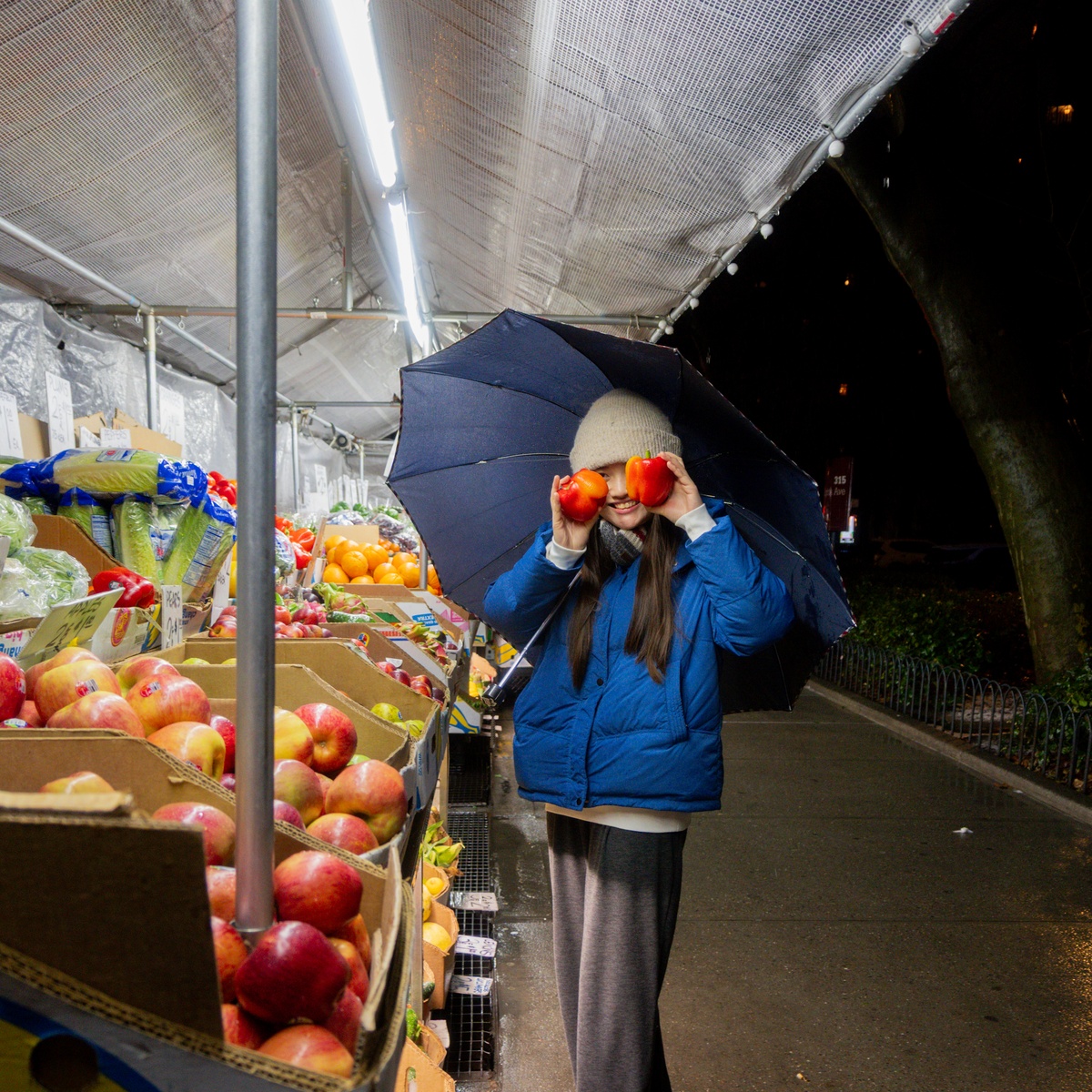 59 apples in the rain