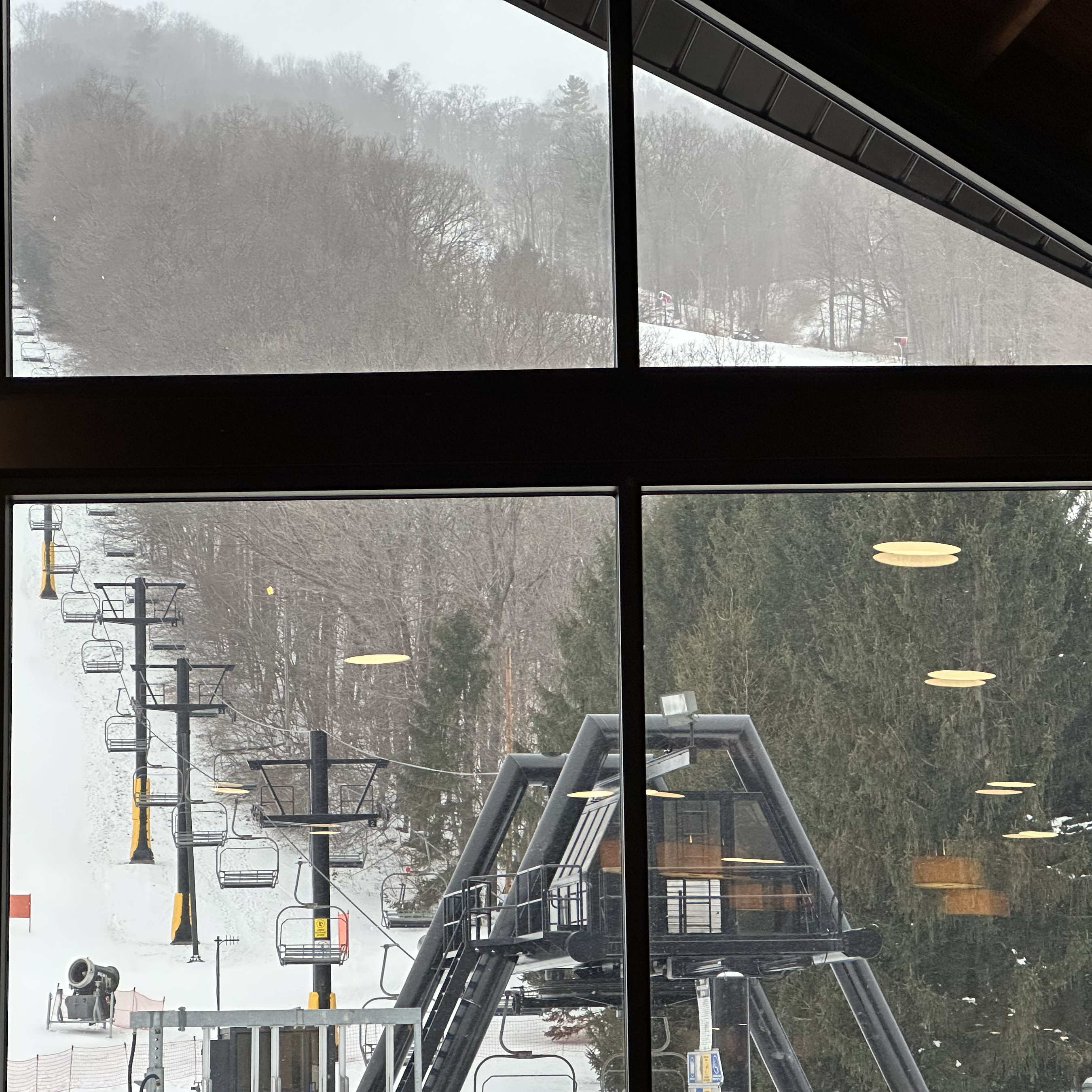 66 ski lift through the window